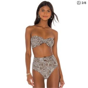 Faithfull the Brand Leopard Print Bandeau Bikini Set